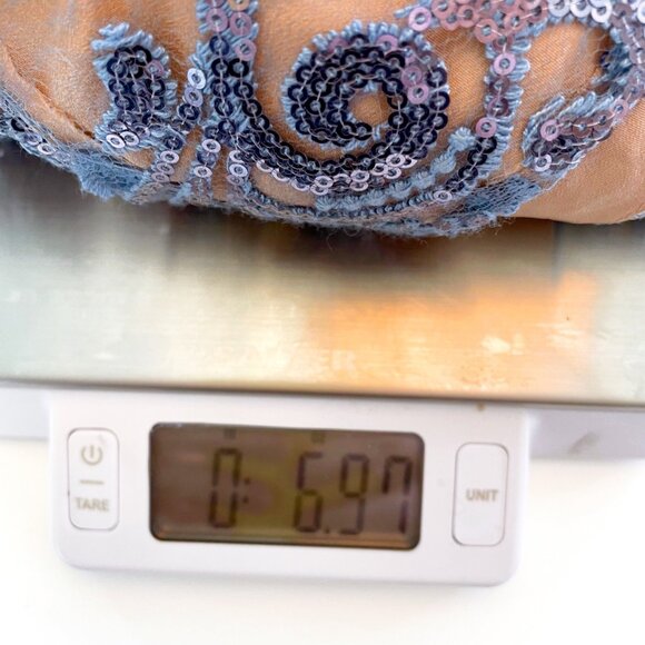 Free People Night Shimmers Blue + Tan Sequin Mini Dress Size 6 - Picture 6 of 6